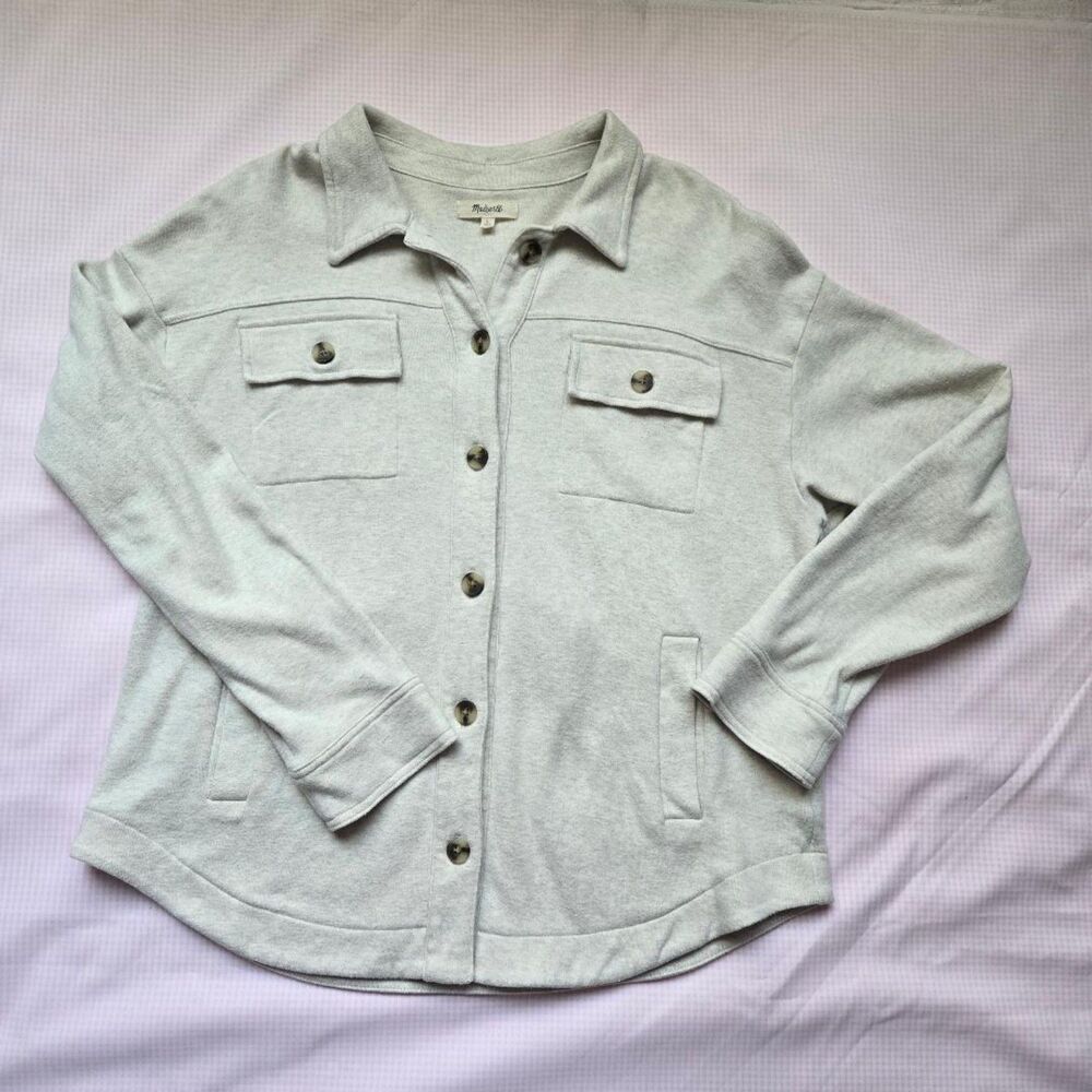 Madewell Light Heather Gray Knit Shirt-Jacket Size L